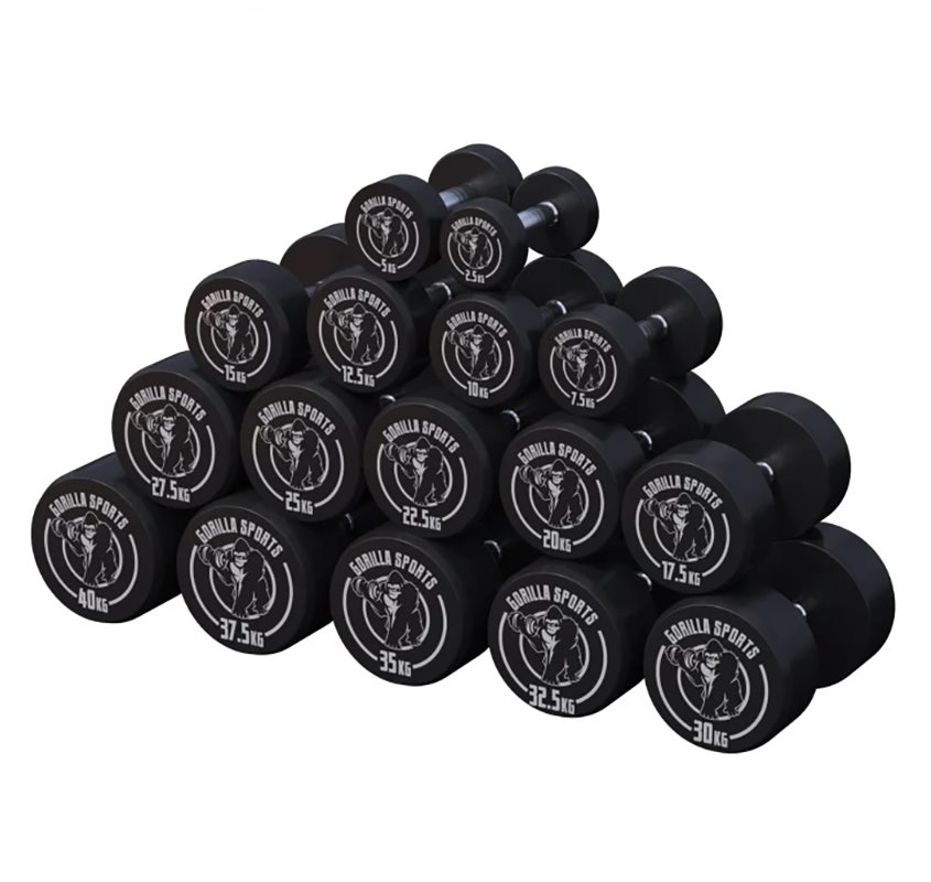 Gorilla Sports Hantlar GS Gummi - 2,5-40 kg