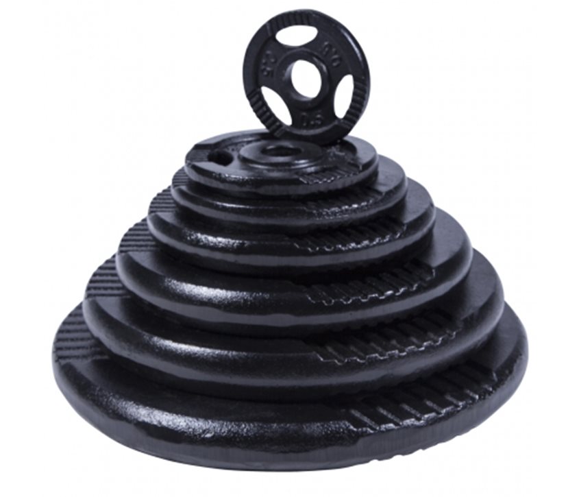 Gorilla Sports TRIGRIP Black, Viktskivor järn