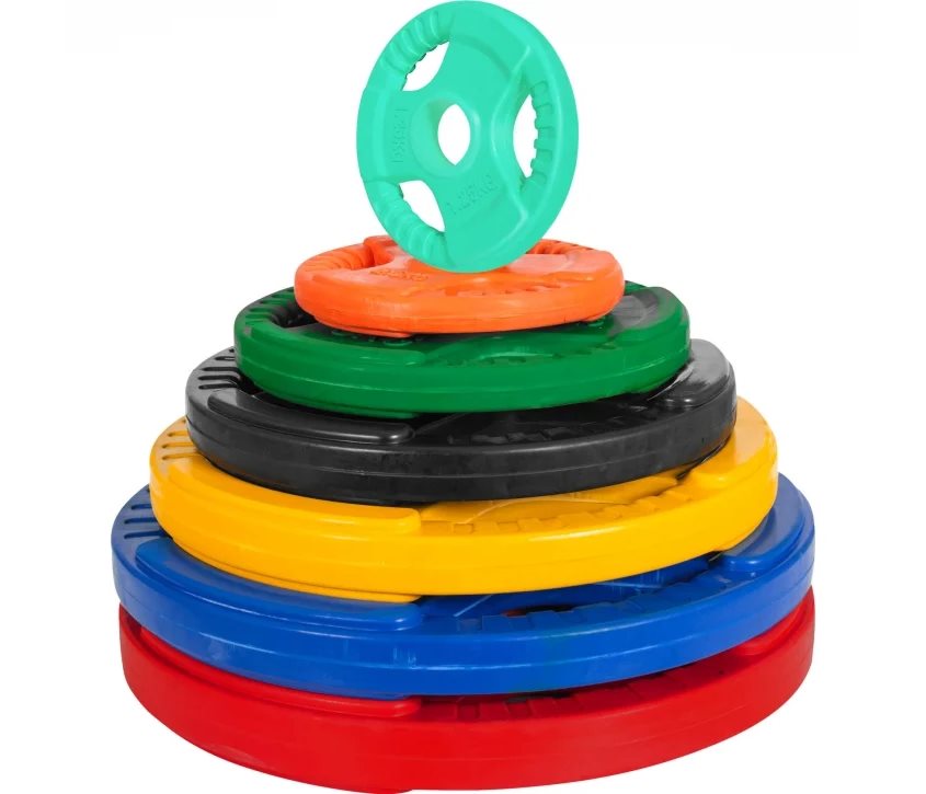 Gorilla Sports Trigrip 51mm, Viktskivor gummerade