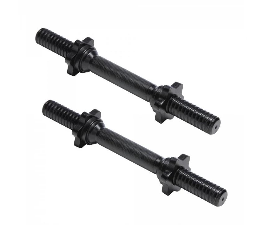 Gorilla Sports Hantelstang SORT 2x35cm Stjernelås - 30mm, Hantelgrep