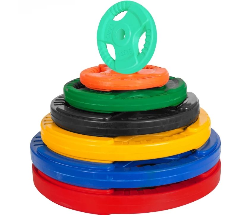 Gorilla Sports Trigrip 31 mm, Viktskivor gummerade
