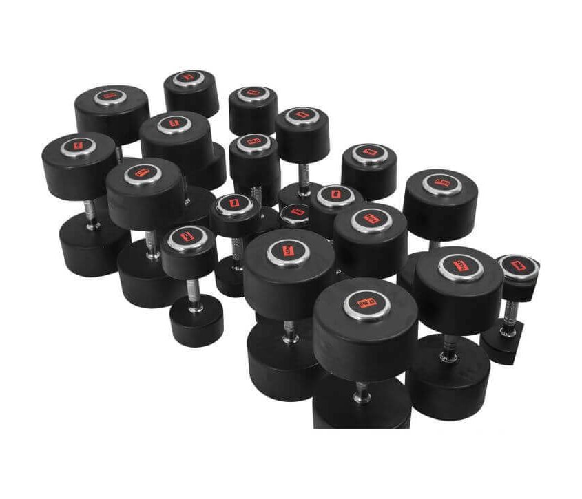 Gorilla Sports Dumbbells PREMIUM gummi, Gummimanualer