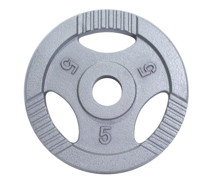 Gorilla Sports Vektskiver Trigrip Støpejern 5 kg 51 mm, Vektskiver Jern
