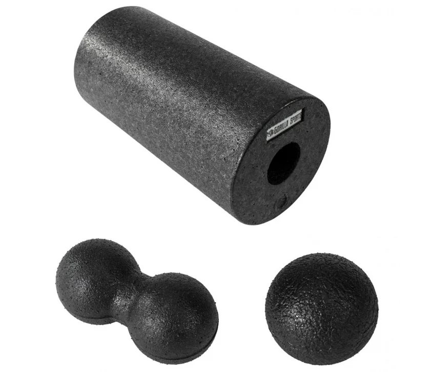 Gorilla Sports Faciapakke - Foam Roller Massasjeball, Foamroller