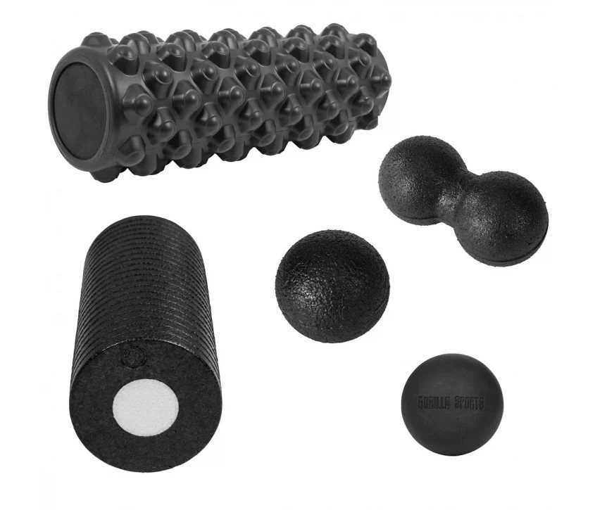 Gorilla Sports Faciapakke - Foam Roller Massasjeball, Foamroller