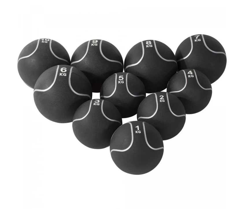 Gorilla Sports Medisinballpakke Sort/Sølv - 55kg, Medisinball