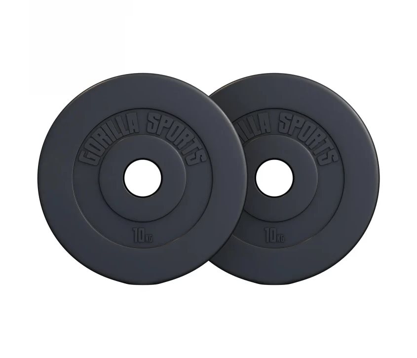 Gorilla Sports Vektplater Basic Cement 51 mm - 2 x 10 kg, Vektplater Plast