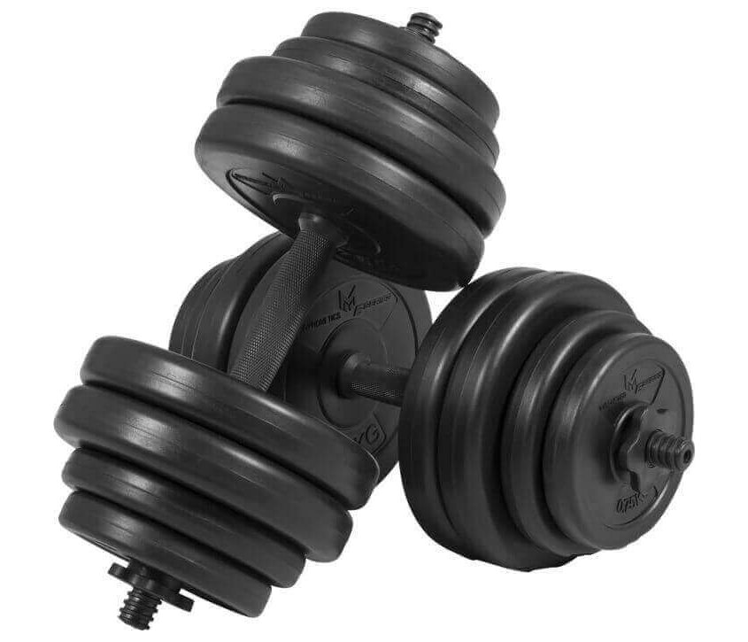 Gorilla Sports Hantler SVART sement - 2x15 kg, Manualsett