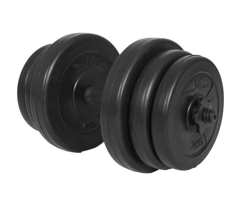 Gorilla Sports Hantel SVART sement - 1 x 20 kg, Manualsett