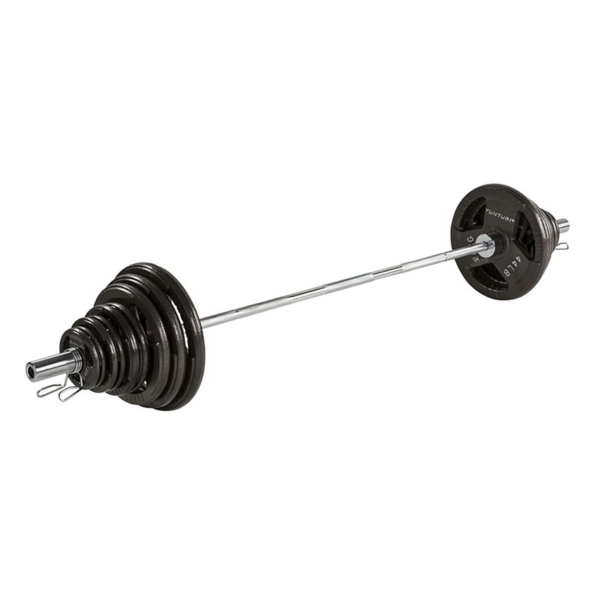 Tunturi Fitness 140 kg Olympic Tri-Grip Barbell Set, , Skivstångsset järn