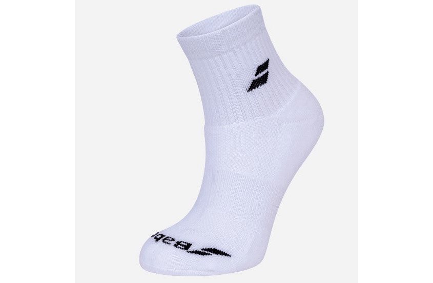 Babolat Quarter 3 Pairs White, Sokker