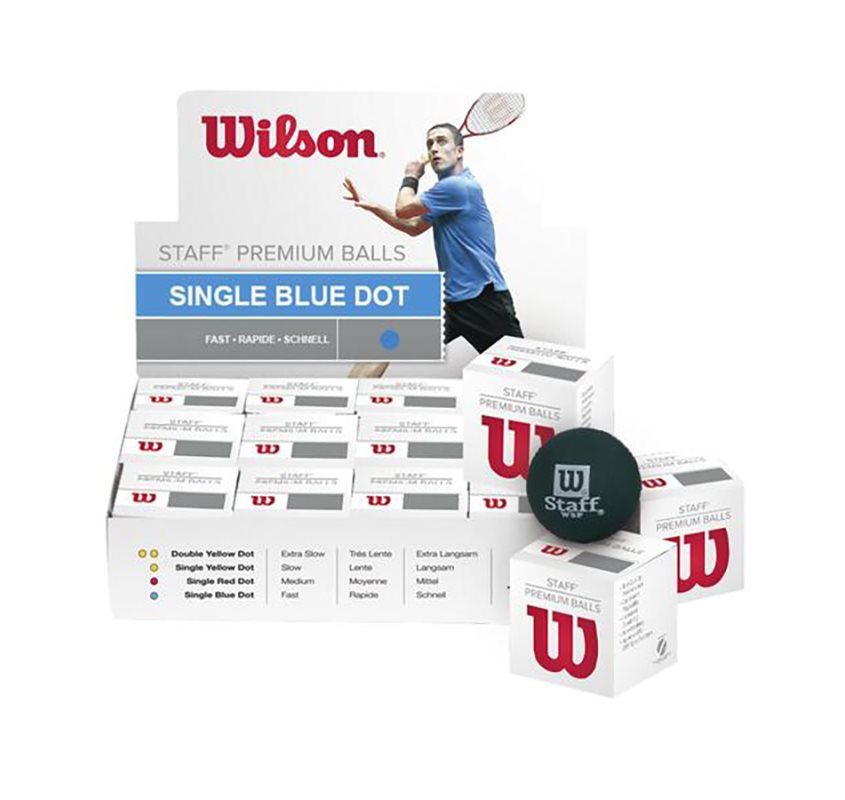 Wilson Staff Squash Ball Blue Dot, Squashbollar