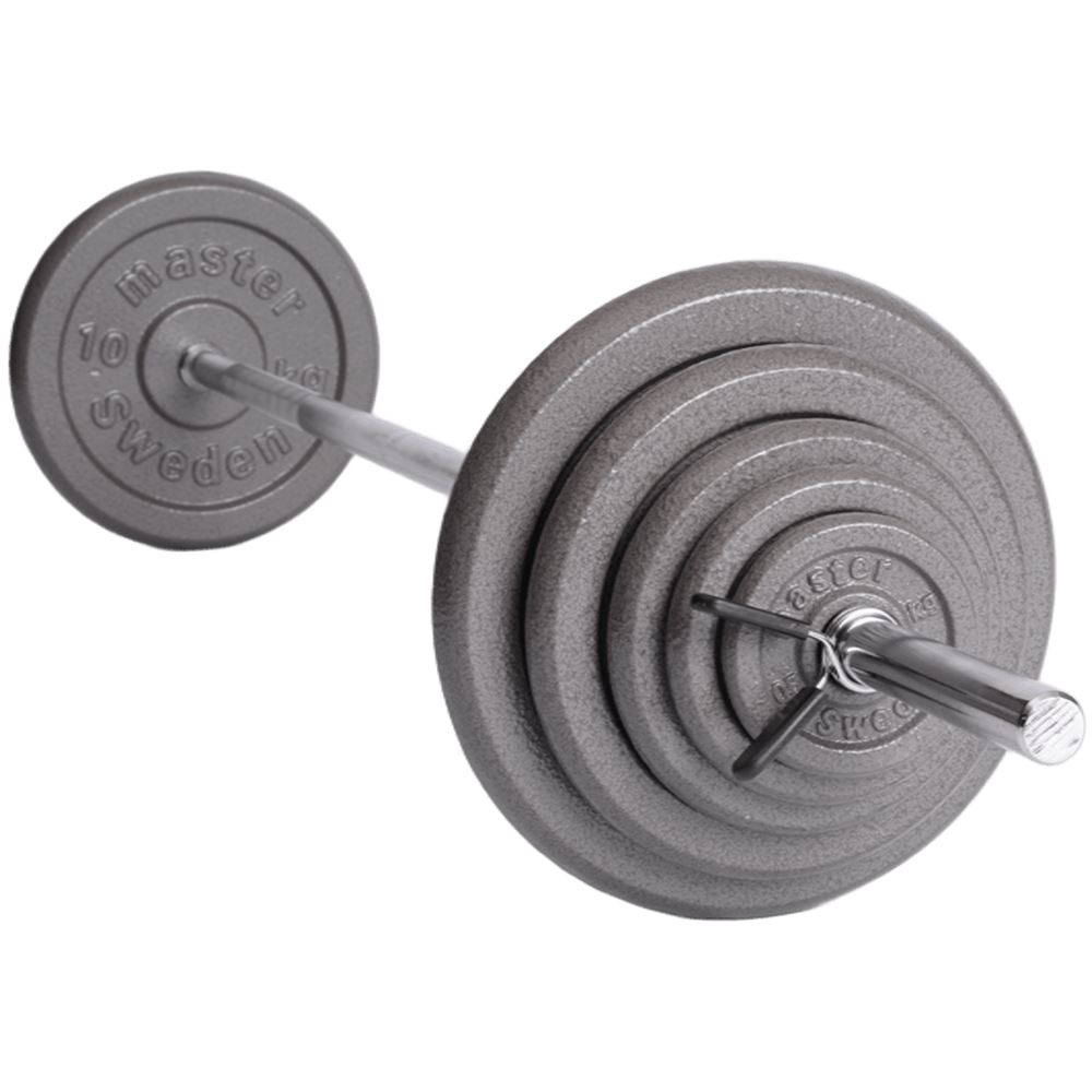 Master Fitness Skivstångsset 25 mm järn - 43 kg, Skivstångsset järn