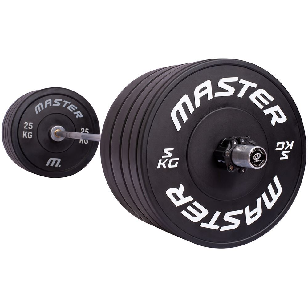 Master Fitness Bumperpaket 170 kg, Skivstångsset bumper