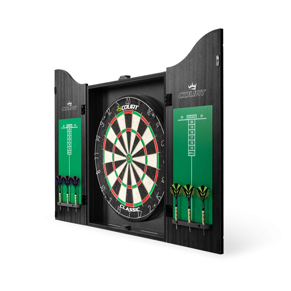 Gymstick Court Classic Dartboard Cabinet Set (Black)