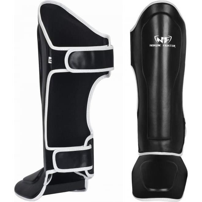 Nordic Fighter Thai Shin Instep Black Type 1 - Leather, Kroppsbeskyttelse for kampsport