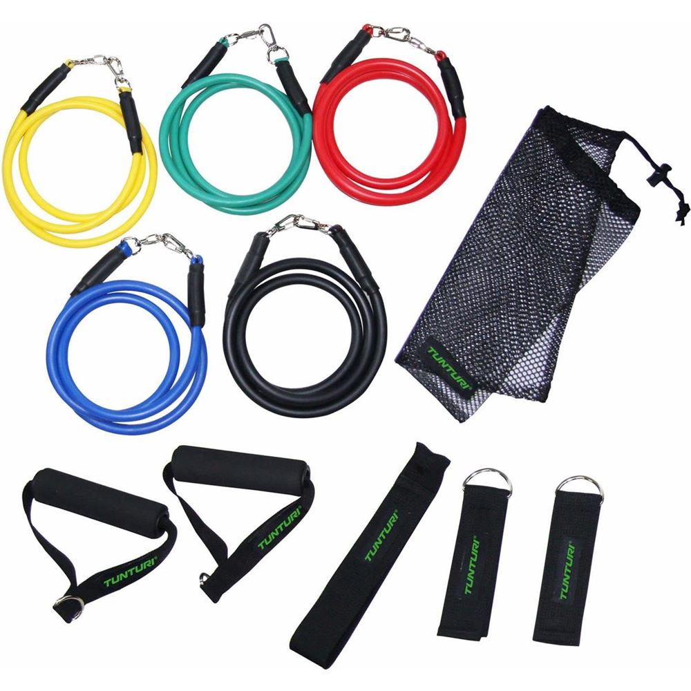 Tunturi Fitness Exercise Multifunction Resistance Tubing Set, Exertube
