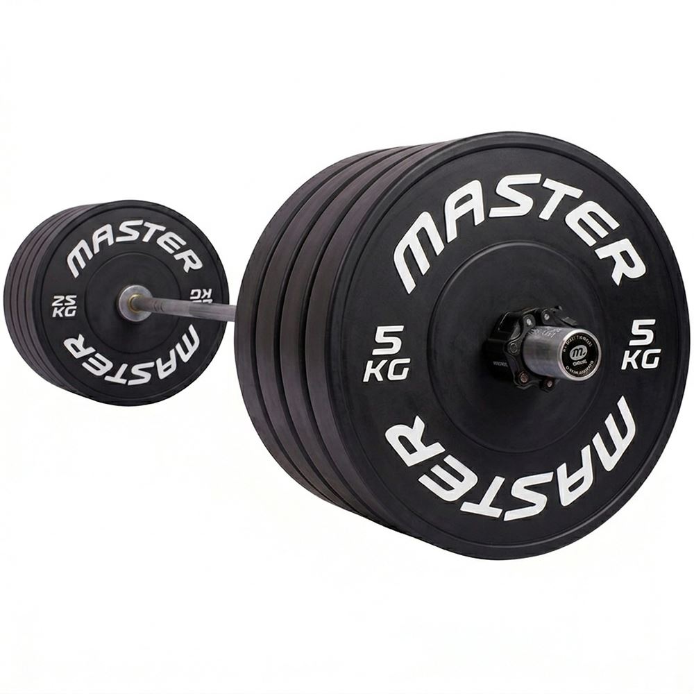 Master Fitness 170 kg Bumperpakke, Vektstangsett bumper
