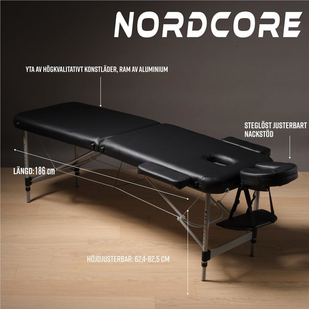 Nordcore Massagebänk A200, Svart