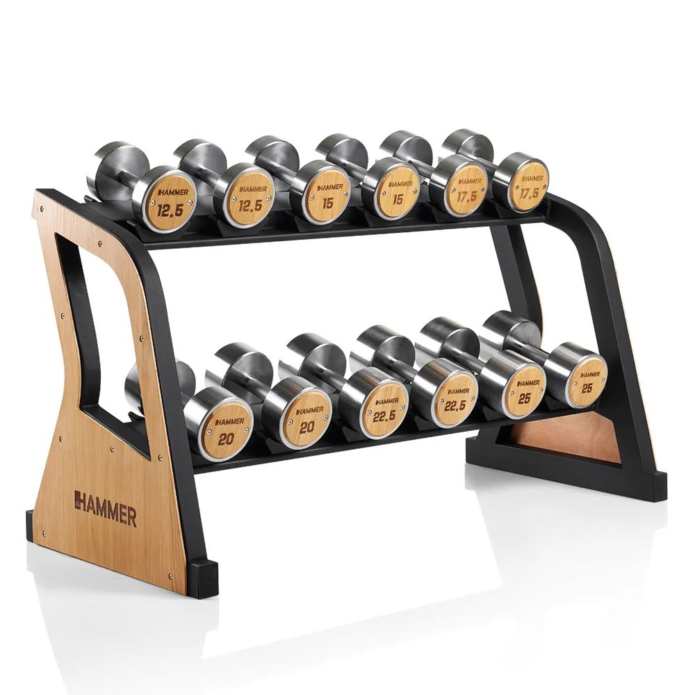 Hammer Sport Exklusivt Hantelställ Set (12,5 - 25 kg) | Offcourt - Hemmaträning - Hantlar - Paket Hantlar - Hex | Padelspecialisterna