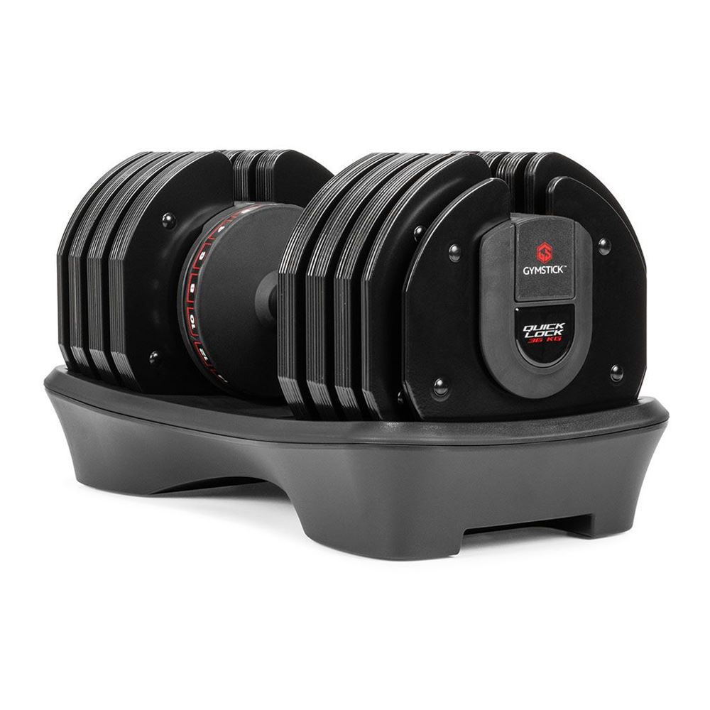 Gymstick Quick-Lock Dumbbell 36 kg, Justerbara hantlar | Offcourt - Hemmaträning - Hantlar - Hantlar Justerbara | Padelspecialisterna