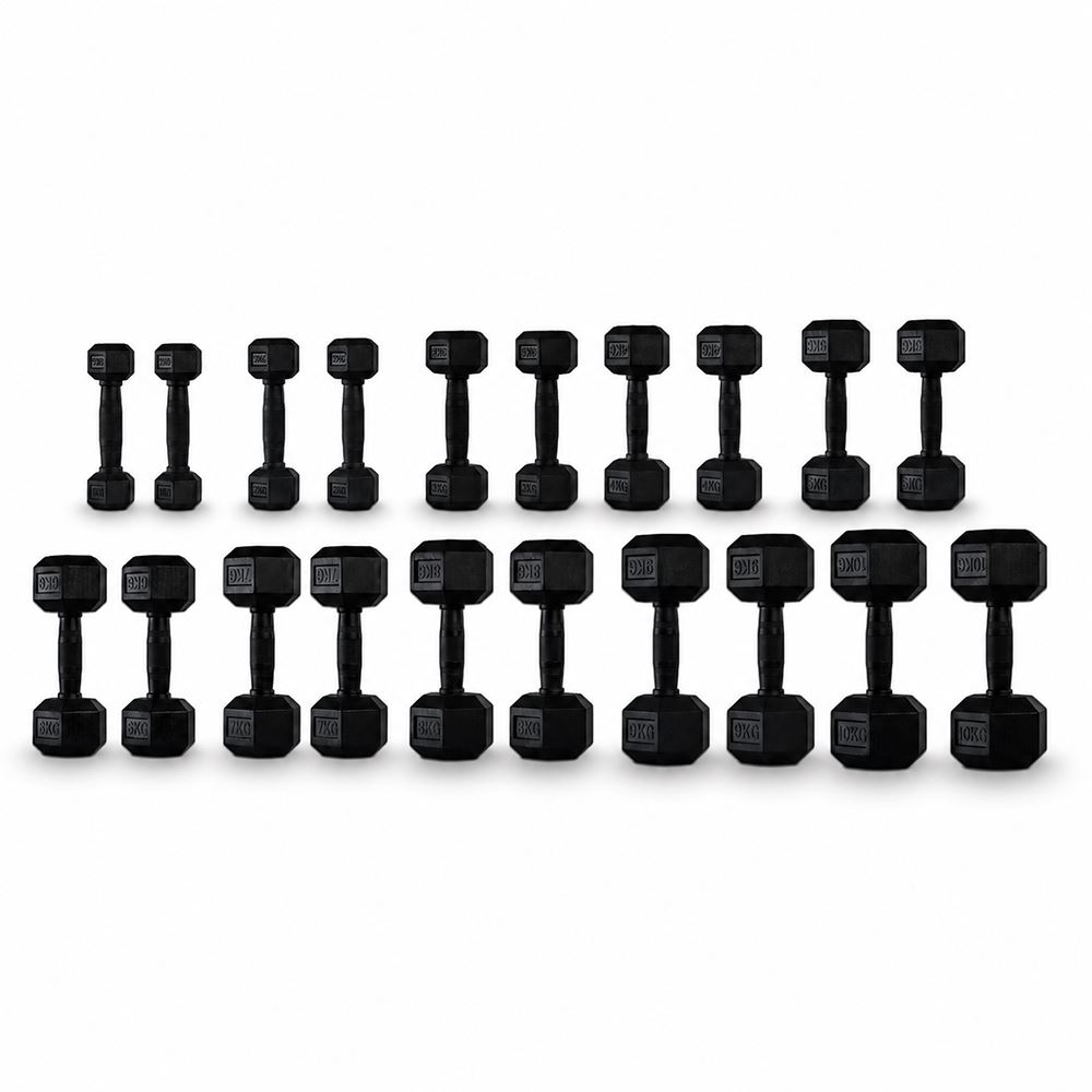 Master Fitness Rubber Coated Hex Paket 1-10 kg, Paket Hantlar - Hex