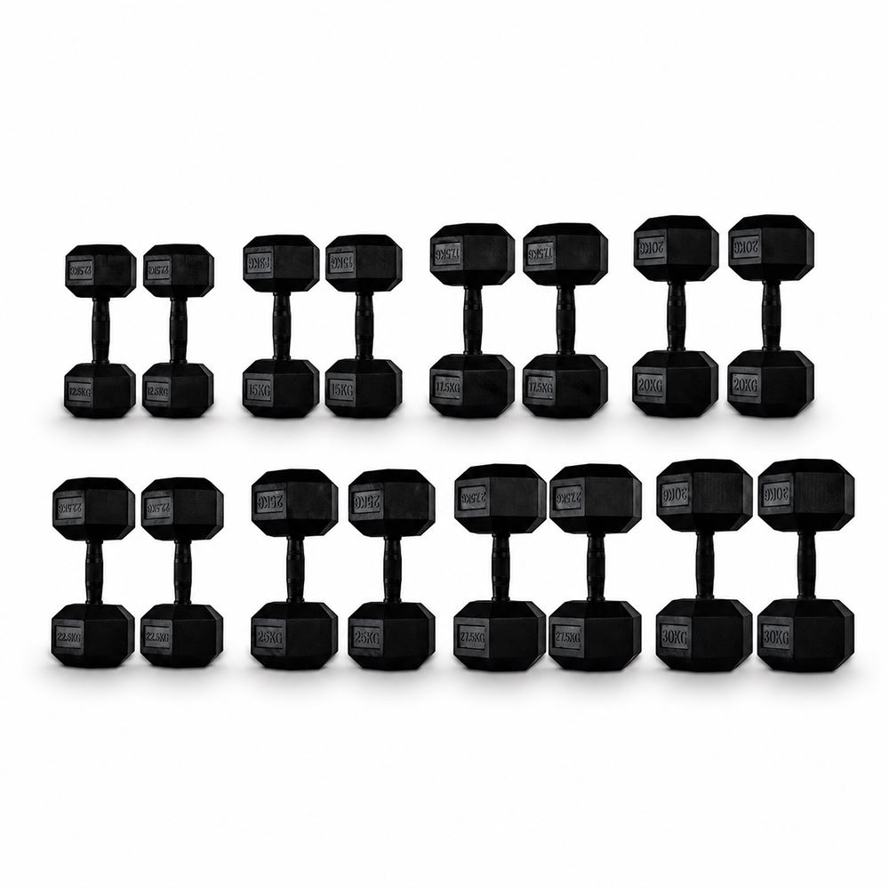 Master Fitness Rubber Coated Hex Paket 12,5-30 kg, Paket hantlar - Hex