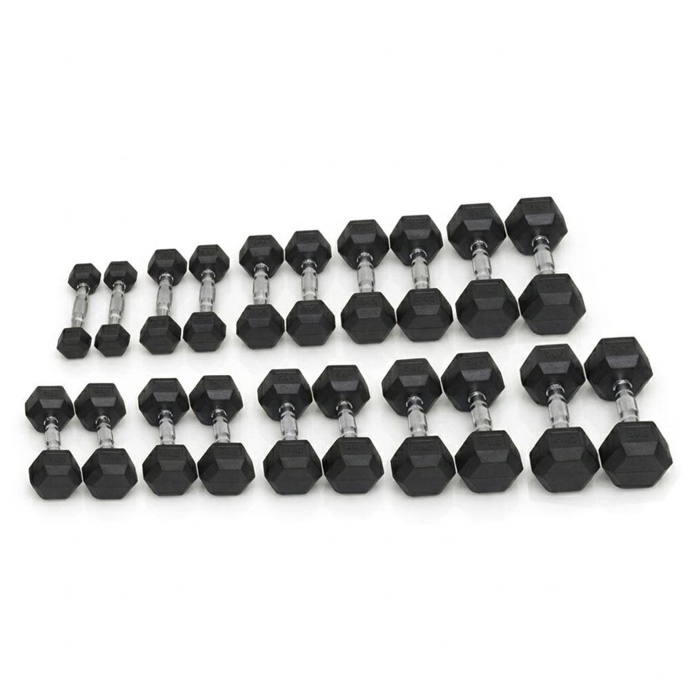 Master x Kraftmark Gummi/Krom Hex Paket 1-10 kg, Paket Hantlar - Hex