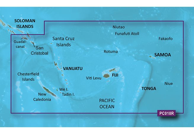 Garmin New Caledonia to Fiji microSD™/SD™ -kortti: HXPC018R, Kartat & Ohjelmistot