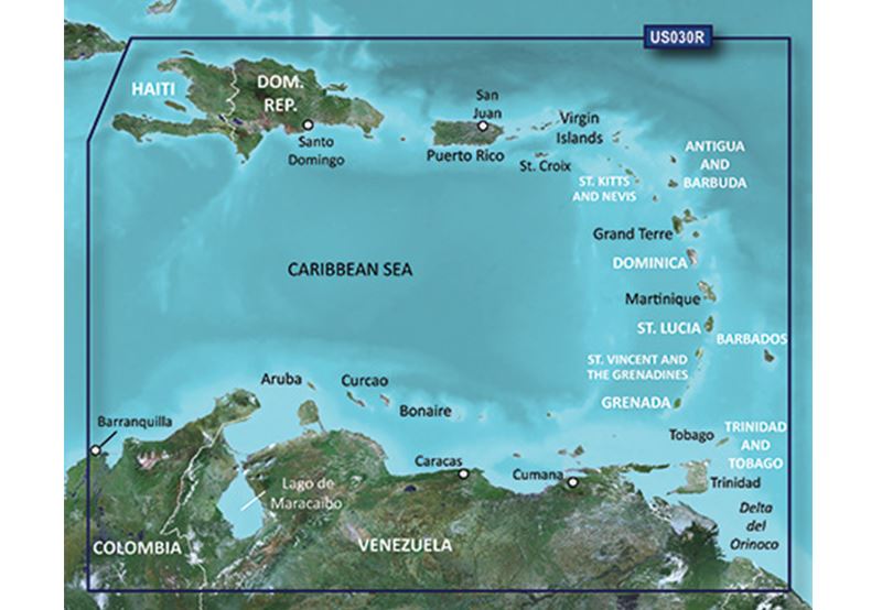Garmin Kaakkois-Karibia HXUS030R – BlueChart g3 mSD / SD Kartat & Ohjelmistot