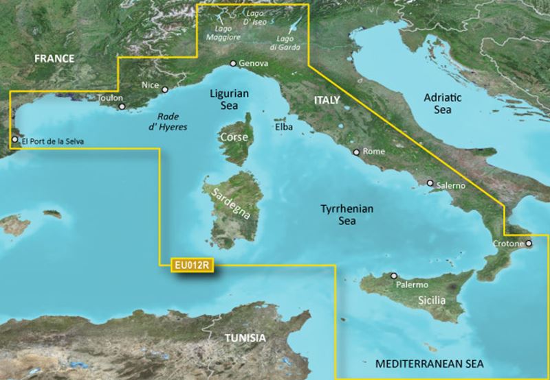 Garmin Mediterranean Sea Central-West Garmin microSD™/SD™ card: HXEU012R