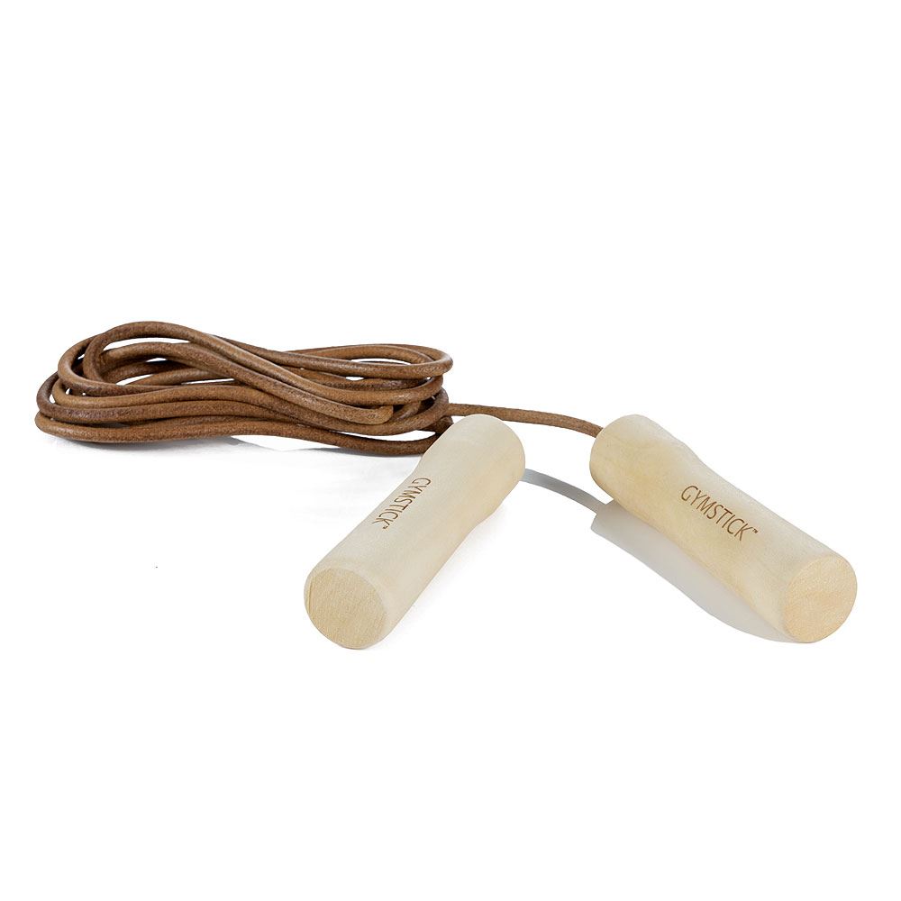 Gymstick LEATHER JUMP ROPE – WOOD
