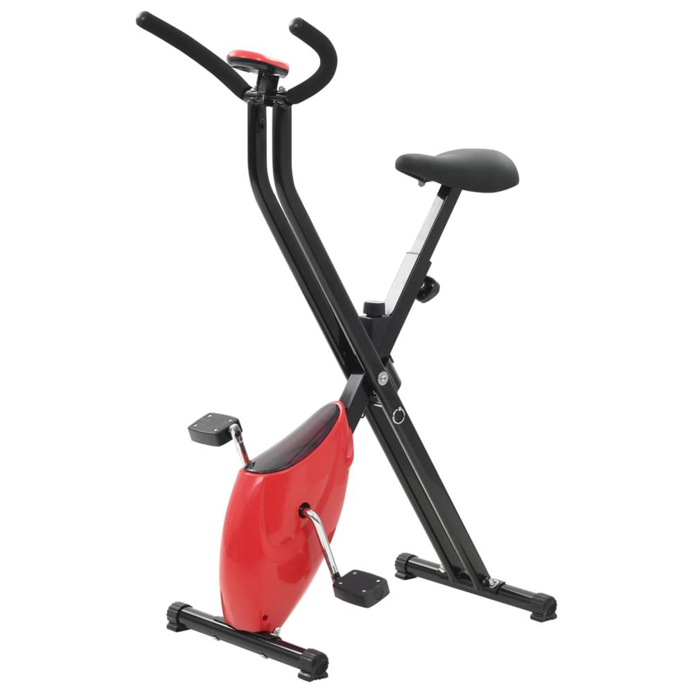 vidaXL Träningscykel X-bike remdrift röd Motionscykel
