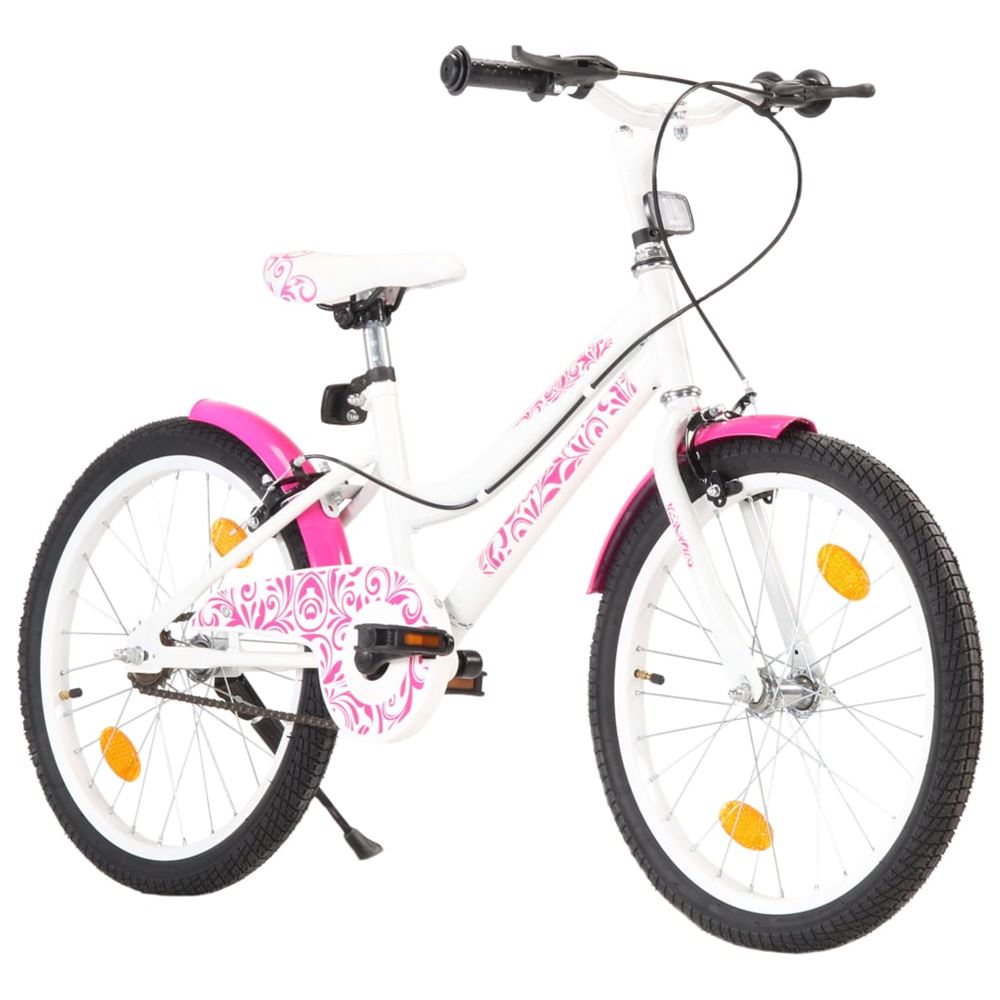 vidaXL Barncykel 20 tum rosa och vit