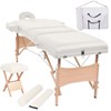vidaXL Hopfällbar massagebänk 3 sektioner och pall set 10 cm tjock