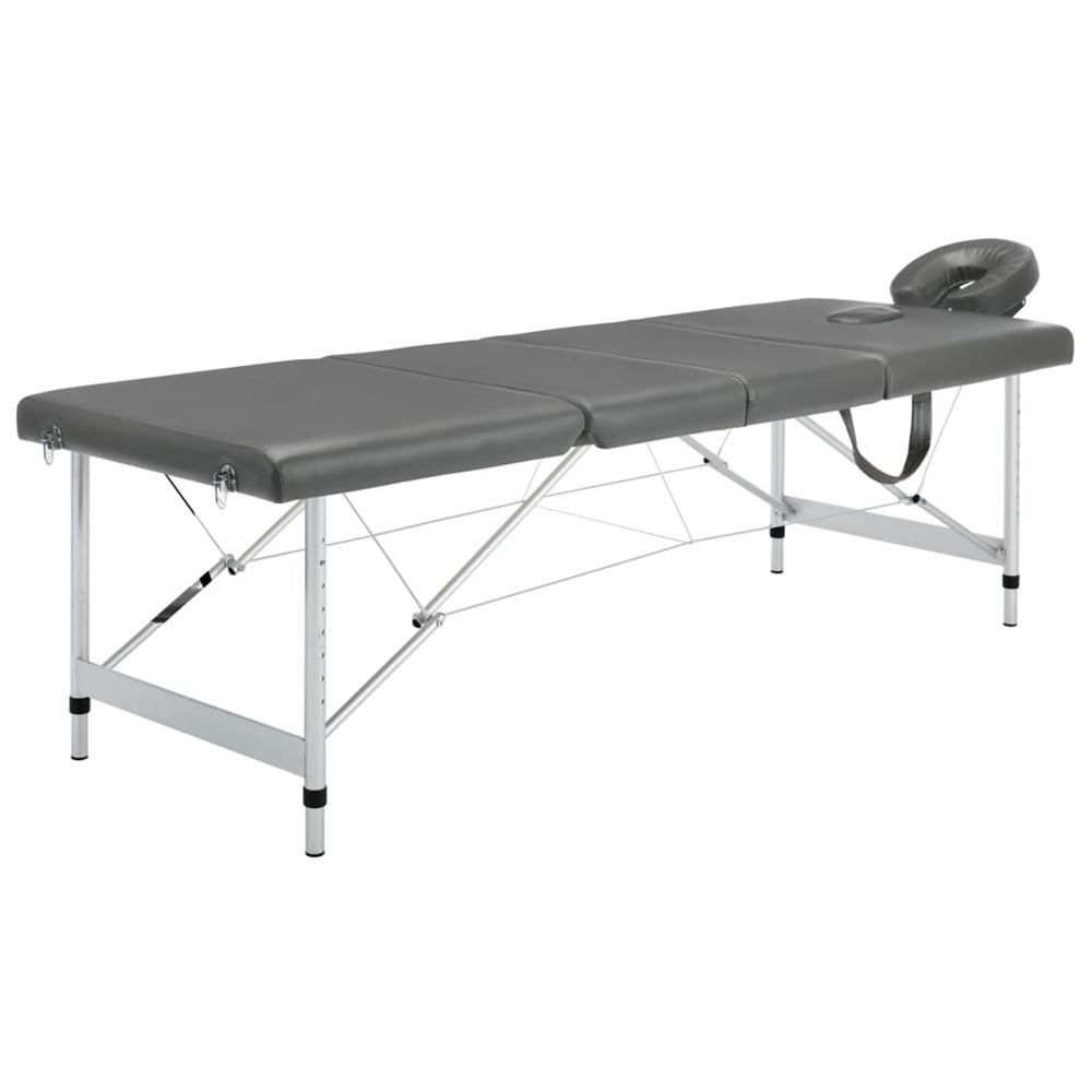 vidaXL Massagebänk med 4 zoner aluminiumram antracit 186×68 cm