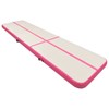 vidaXL Uppblåsbar gymnastikmatta med pump 800x100x15 cm PVC rosa