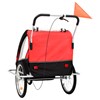 vidaXL 2-i-1 Barncykelvagn & gåvagn svart och röd