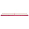 vidaXL Uppblåsbar gymnastikmatta med pump 600x100x15 cm PVC rosa