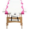 vidaXL Hopfällbar massagebänk 2 sektioner trä vit och rosa