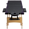 vidaXL Hopfällbar massagebänk 3 sektioner trä svart och lila