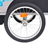 vidaXL Cykelvagn för barn grå och blå 30 kg