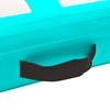 vidaXL Uppblåsbar gymnastikmatta med pump 400x100x15 cm PVC grön