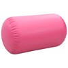 vidaXL Uppblåsbar gymnastikrulle med pump 100x60 cm PVC rosa