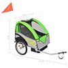 vidaXL Cykelvagn för barn grå och grön 30 kg