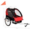 vidaXL 2-i-1 Barncykelvagn & gåvagn svart och röd