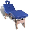 vidaXL Blå hopfällbar 4-sektions massagebänk med träram