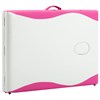 vidaXL Hopfällbar massagebänk 2 sektioner aluminium vit och rosa