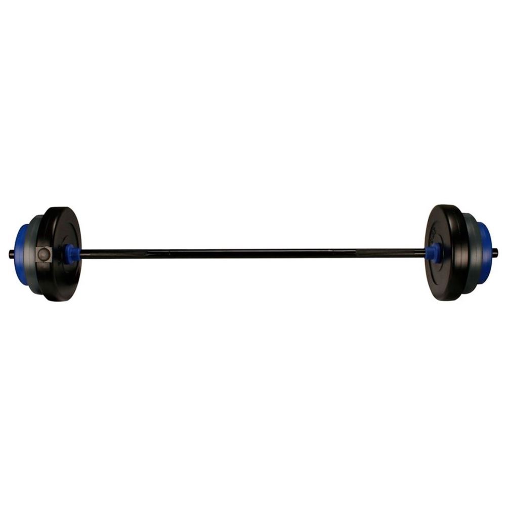 vidaXL Skivstångsset 20 kg svart/grå/koboltblå