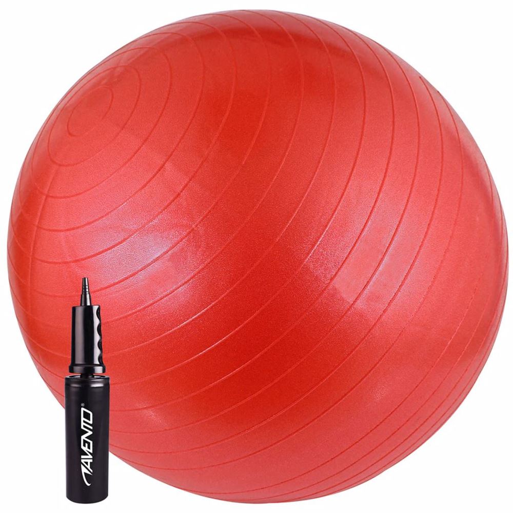 Fitnessboll med pump 65 cm röd